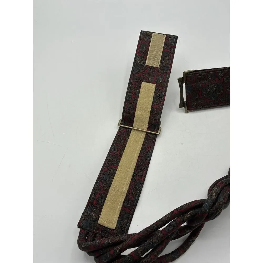 Vintage Century Canada All Silk Paisley Knotted Rope Belt 1980s Statement